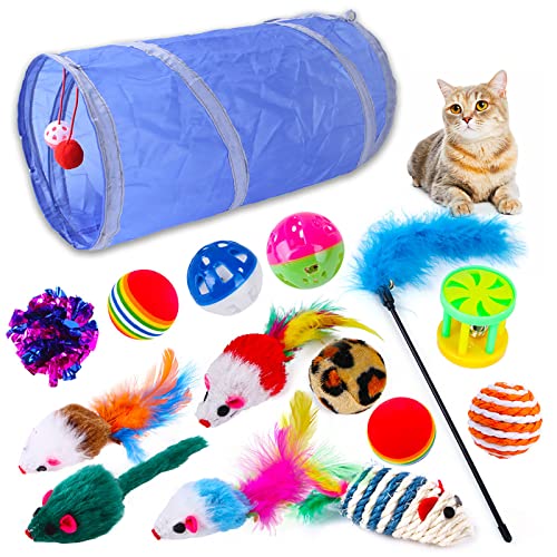 YCYUYK Katzenspielzeug Set Spiralfedern Sortierte Katzenbälle mit Glöckchen Knistern Pelz Katzenmaus Katzenspielzeug Variety Pack für Katzen Kätzchen Interaktives Set-18 YCYUYK Katzenspielzeug Set Spiralfedern Sortierte Katzenbälle mit Glöckchen Knistern Pelz Katzenmaus Katzenspielzeug Variety Pack für Katzen Kätzchen Interaktives Set-18 von YCYUYK