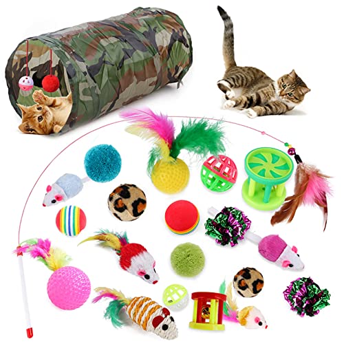 YCYUYK Katzenspielzeug Set Spiralfedern Sortierte Katzenbälle mit Glöckchen Knistern Pelz Katzenmaus Katzenspielzeug Variety Pack für Katzen Kätzchen Interaktives Set-8 von YCYUYK