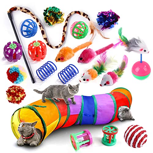 YCYUYK Katzenspielzeug Sortiert Set Langlebiges Interaktives Katzenspielzeug, Katzenstab, Glockenball, Maus Frühling Katzentunnel, Variety Pack für Kitty Baumwollball Kätzchen Spielzeug Combo Set-13 YCYUYK Katzenspielzeug Sortiert Set Langlebiges Interaktives Katzenspielzeug, Katzenstab, Glockenball, Maus Frühling Katzentunnel, Variety Pack für Kitty Baumwollball Kätzchen Spielzeug Combo Set-13 von YCYUYK