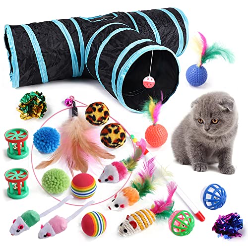 YCYUYK Katzenspielzeug Sortiert Set Langlebiges Interaktives Katzenspielzeug, Katzenstab, Glockenball, Maus Frühling Katzentunnel, Variety Pack für Kitty Baumwollball Kätzchen Spielzeug Combo Set-27 YCYUYK Katzenspielzeug Sortiert Set Langlebiges Interaktives Katzenspielzeug, Katzenstab, Glockenball, Maus Frühling Katzentunnel, Variety Pack für Kitty Baumwollball Kätzchen Spielzeug Combo Set-27 von YCYUYK