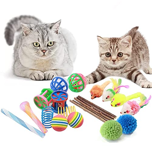YCYUYK Katzenspielzeug Sortiert Set Langlebiges Interaktives Katzenspielzeug, Katzenstab, Glockenball, Maus Frühling Katzentunnel, Variety Pack für Kitty Baumwollball Kätzchen Spielzeug Combo Set-19 YCYUYK Katzenspielzeug Sortiert Set Langlebiges Interaktives Katzenspielzeug, Katzenstab, Glockenball, Maus Frühling Katzentunnel, Variety Pack für Kitty Baumwollball Kätzchen Spielzeug Combo Set-19 von YCYUYK