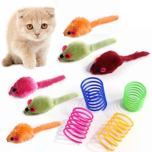 YCYUYK Katzenspielzeug Sortiert Set Langlebiges Interaktives Katzenspielzeug, Katzenstab, Glockenball, Maus Frühling Katzentunnel, Variety Pack für Kitty Baumwollball Kätzchen Spielzeug Combo Set-9 von YCYUYK