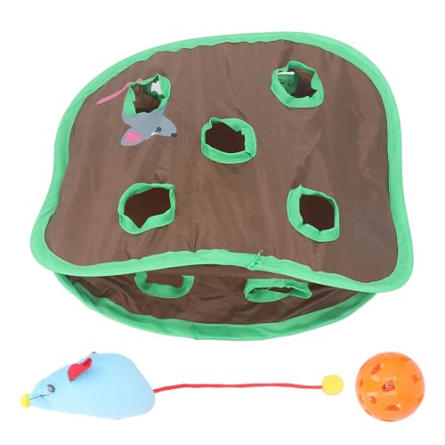 YDRCESMI Interaktives Katzenspielzeug mit 9 Löchern, angenehmes Mäusejagd- und Puzzle-Übungsspielzeug mit Glocke zur Linderung der Einsamkeit YDRCESMI Interaktives Katzenspielzeug mit 9 Löchern, angenehmes Mäusejagd- und Puzzle-Übungsspielzeug mit Glocke zur Linderung der Einsamkeit von YDRCESMI