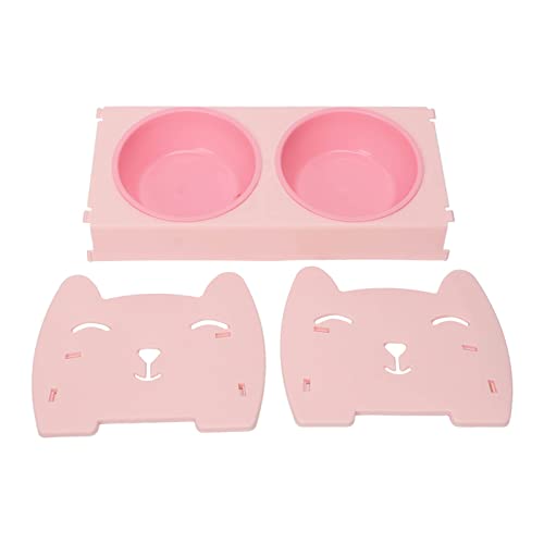 Ydrcesmi Dual Pet Food Bowl große Kapazität Spill Proof Double Dog Cat Bowl für kleine mittelgroße Haustiere geeignet (Rosa) von YDRCESMI
