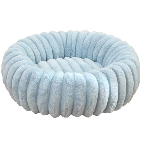 YDYAENIO 40–70 cm rundes Haustierbett for Hunde, superweiche Katzen, langes Plüschhaus, mittelgroß, for den Winter, Warmer Schlaf(Blue,S 40cm) von YDYAENIO