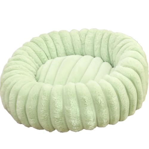 YDYAENIO 40–70 cm rundes Haustierbett for Hunde, superweiche Katzen, langes Plüschhaus, mittelgroß, for den Winter, Warmer Schlaf(Green,M 50cm) von YDYAENIO