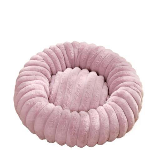 YDYAENIO 40–70 cm rundes Haustierbett for Hunde, superweiche Katzen, langes Plüschhaus, mittelgroß, for den Winter, Warmer Schlaf(Light Purple,L 60cm) von YDYAENIO