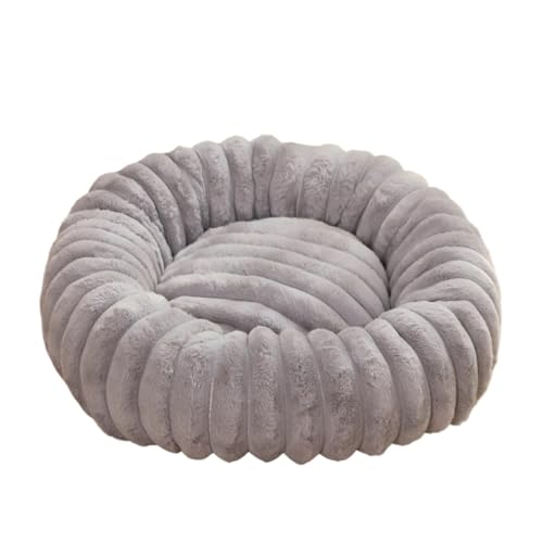 YDYAENIO 40–70 cm rundes Haustierbett for Hunde, superweiche Katzen, langes Plüschhaus, mittelgroß, for den Winter, Warmer Schlaf(Purple,XL 70cm) von YDYAENIO