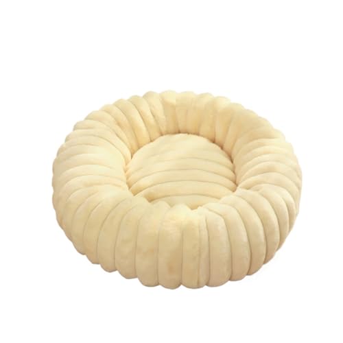 YDYAENIO 40–70 cm rundes Haustierbett for Hunde, superweiche Katzen, langes Plüschhaus, mittelgroß, for den Winter, Warmer Schlaf(Yellow,S 40cm) von YDYAENIO