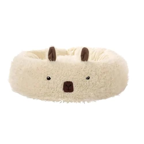 YDYAENIO Bettkatzen for den Winter Warme Häuser und Lebensräume Hauszubehör Kätzchenkissen Betten Hundewelpenzubehör Haustierbedarf Matte(White Round,L) von YDYAENIO