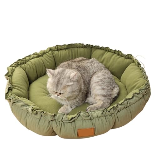 YDYAENIO Doppelseitiger Kordelzug, kreative, weiche und warme Katzenbettmatratze, waschbar, saisonales Universal-Hundezubehör for Haustiere(Dark Green,M 55 55 3) von YDYAENIO