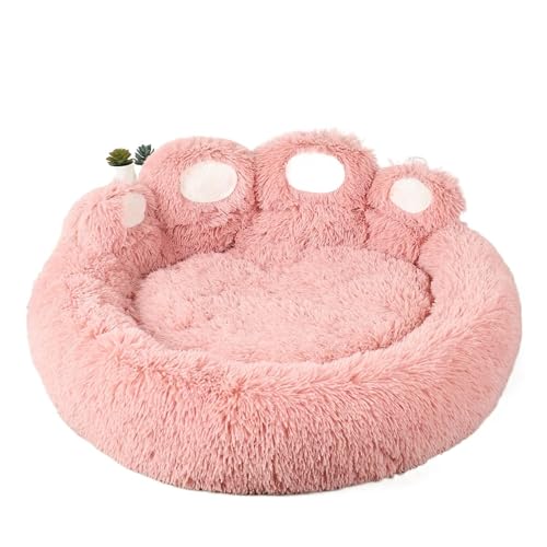 YDYAENIO Flauschiges Hundebett aus Plüsch, Zwingerzubehör, Haustierprodukte, große Hunde, Betten, Bettwäsche, Sofa, Korb, kleine Matte, Katzen, großes Kissen, Welpen(Pink,50cm) von YDYAENIO