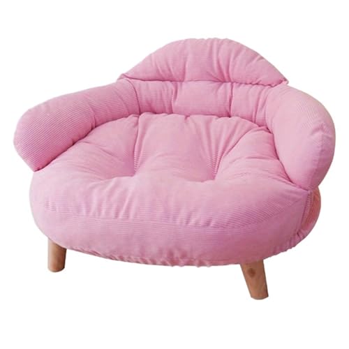 YDYAENIO Ganzjahres-Haustier-Schlafsofa for Hunde und Katzen – abnehmbar, waschbar, bequem mit Kühlkissen(Pink,M) von YDYAENIO