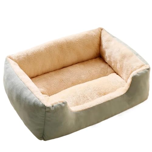 YDYAENIO Gemütliches Katzenbett for Kätzchen, weiches Plüsch-Haustierkissen, warmes Hundehaus, luxuriöser Korb, Lebensraum for drinnen und draußen, süßes Zubehör(Green,45x30cm) von YDYAENIO