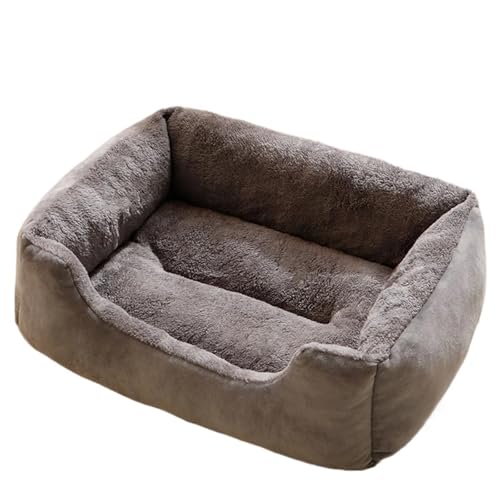 YDYAENIO Gemütliches Katzenbett for Kätzchen, weiches Plüsch-Haustierkissen, warmes Hundehaus, luxuriöser Korb, Lebensraum for drinnen und draußen, süßes Zubehör(Grey,60x45cm) von YDYAENIO