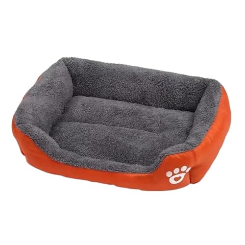 YDYAENIO Großes Hundebett for Haustiere, warmes Haus, Bonbonfarben, quadratisches Nest, Haustierzwinger for kleine, mittelgroße und große Hunde, Katzen, Welpen, Übergröße(Orange,XXL 90x70cm) von YDYAENIO