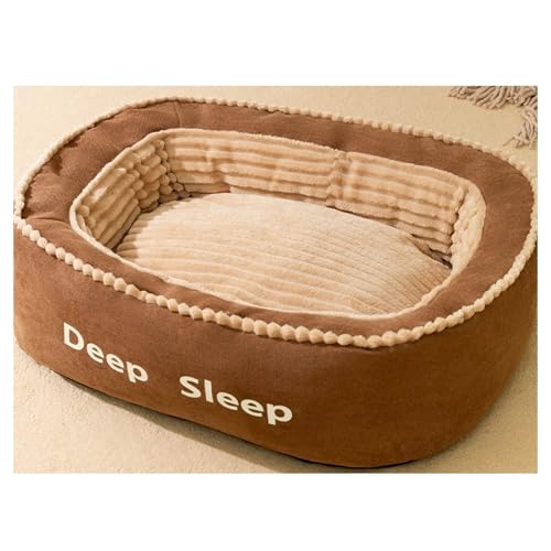 YDYAENIO Haustier Hundebett Kissen Weiches Sofa Abnehmbarer Bezug for Kleine Mittelgroße Katzenmatte Solide Waschbar(Brown,S) von YDYAENIO