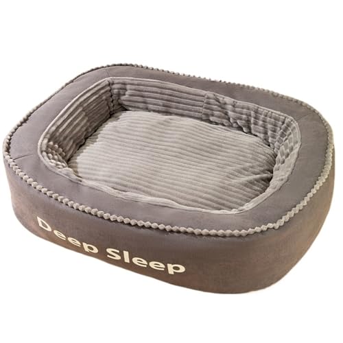 YDYAENIO Haustier Hundebett Kissen Weiches Sofa Abnehmbarer Bezug for Kleine Mittelgroße Katzenmatte Solide Waschbar(Grey,M) von YDYAENIO