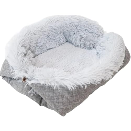 YDYAENIO Herbst Winter Dual Zweck Warme Haustier Hund Katze Bett Plüsch Haus Zwinger Matratze for Haustiere Katzen(Grey) von YDYAENIO