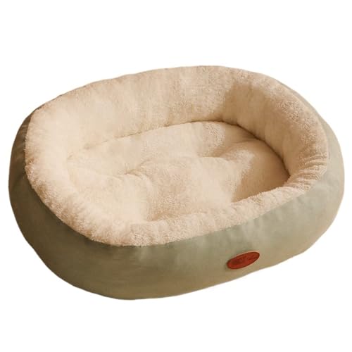 YDYAENIO Hundebett, waschbar, Zwinger, Vier-Jahreszeiten-Haustier, großes Sofa Plus Dickes Samt-Tiefschlafkissen, Welpenmatte for kleine Hunde(Green,S) von YDYAENIO