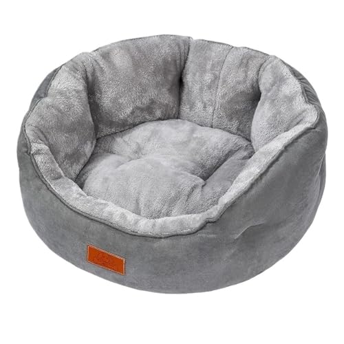 YDYAENIO Katzen Hundebett Winter Warme Haustiermatte Schlaf Gemütliches Hundehauskissen Weiche Couch Katzenkörbe Plüsch Schlafzwinger Zubehör(Grey,S 42X52X20cm) von YDYAENIO