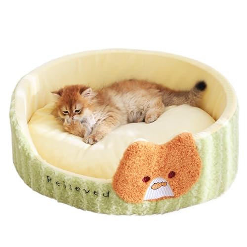 YDYAENIO Katzenbett Hundenest Haustierzwinger Rutschfester Winter Warmer Kleiner Hund Schlafen Weiches Welpenkissen Zubehör(L) von YDYAENIO