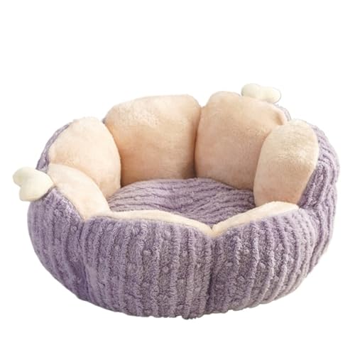YDYAENIO Katzenbett Plüschhäuser Warme Betten Winter Hundematten Lebensräume Alle Tierbedarfsartikel Hauszubehör Korb Welpenprodukte(Purple,L) von YDYAENIO