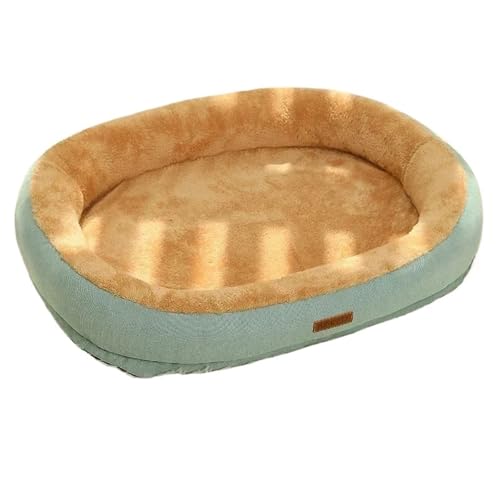 YDYAENIO M/L/XL Haustier-Hundebett, abnehmbare Katzenmatte, quadratisch, Plüsch-Zwinger, waschbar, verdickend, wasserdicht, groß, mittel, klein, Sofakissen(Green,M 50X40cm) von YDYAENIO