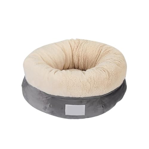 YDYAENIO Samtplüsch-Katzenbettkorb, Nisthaus, Schlafsack, Zwinger, Winter, warme Betten, Kissen for kleine Hunde(Grey,S 50cm) von YDYAENIO