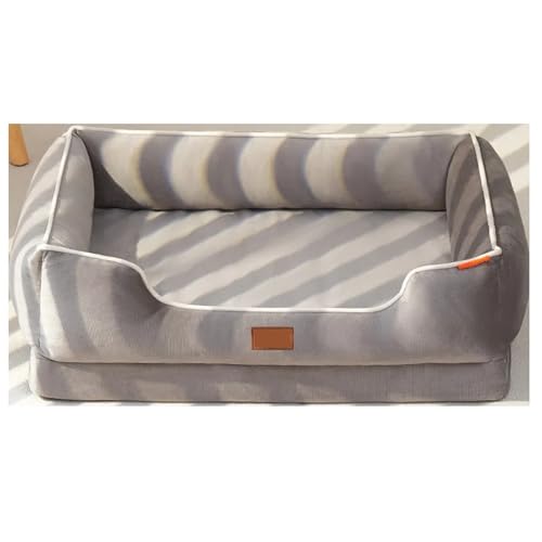 YDYAENIO Vier Jahreszeiten Universal Katzen-Hundebett Superweiche Stoffschlafmatten Abnehmbares Bodendesign Haustiermatte Sofazubehör(Brown,M 60x45x20cm) von YDYAENIO