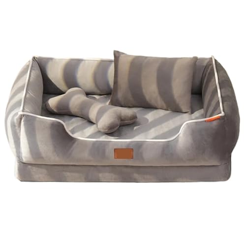 YDYAENIO Vier Jahreszeiten Universal Katzen-Hundebett Superweiche Stoffschlafmatten Abnehmbares Bodendesign Haustiermatte Sofazubehör(Brown Bone Pillow,S 45x35x18cm) von YDYAENIO