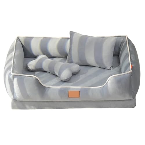 YDYAENIO Vier Jahreszeiten Universal Katzen-Hundebett Superweiche Stoffschlafmatten Abnehmbares Bodendesign Haustiermatte Sofazubehör(Grey Bone Pillow,S 45x35x18cm) von YDYAENIO