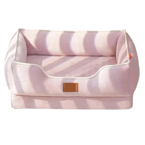 YDYAENIO Vier Jahreszeiten Universal Katzen-Hundebett Superweiche Stoffschlafmatten Abnehmbares Bodendesign Haustiermatte Sofazubehör(Pink,M 60x45x20cm) von YDYAENIO