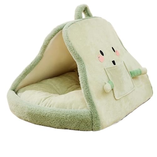 YDYAENIO Warmes Hundebett for den Winter, weich, gemütlich, for kleine und mittelgroße Hunde und Katzen, Dickes, rutschfestes Katzensofa, Welpenbedarf(Green,XL) von YDYAENIO