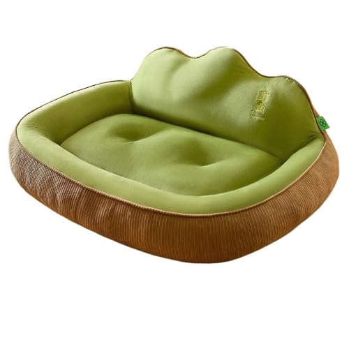 YDYAENIO Waschbares Schlafsofa for große Hunde, rutschfestes Design, Nackenschutz, Haustiermatratze, Kissen, weiches Schlafnest for Vier Jahreszeiten, Zubehör(Brown Green,50X40CM) von YDYAENIO