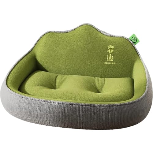YDYAENIO Waschbares Schlafsofa for große Hunde, rutschfestes Design, Nackenschutz, Haustiermatratze, Kissen, weiches Schlafnest for Vier Jahreszeiten, Zubehör(Gray-Green,60X45CM) von YDYAENIO