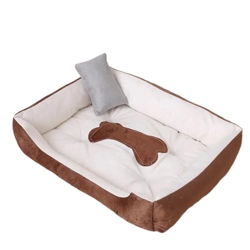 YDYAENIO Weiches Sofa Hundebetten Fleece Warmes Bett for kleine große Übergröße wasserdichte Unterseite Haustier Katze Herbst Winter(Beige,85X65cm) von YDYAENIO
