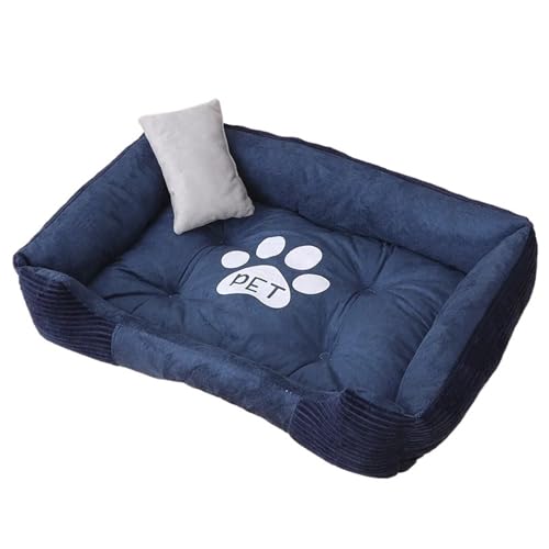 YDYAENIO Weiches Sofa Hundebetten Fleece Warmes Bett for kleine große Übergröße wasserdichte Unterseite Haustier Katze Herbst Winter(Dark Blue,42X30cm) von YDYAENIO