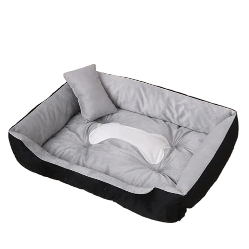 YDYAENIO Weiches Sofa Hundebetten Fleece Warmes Bett for kleine große Übergröße wasserdichte Unterseite Haustier Katze Herbst Winter(Grey,75X55cm) von YDYAENIO