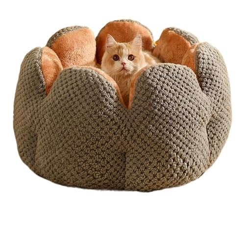 YDYAENIO Winter Cattery Pet Cactus Nest Verdickt Fleece Katze Bett Warm Kennel Pad(Grey,M) von YDYAENIO