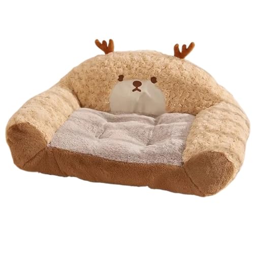 YDYAENIO Winter Warmes Hunde-/Katzenbett, Schlafnest, Haustier-Sofamatte for Hunde und Katzen(Brown M) von YDYAENIO