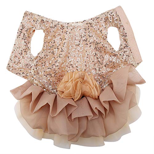 Sommer Haustität Tuch Kleines Hund Haustierkleid, Hundekleid Stickkleider Hundekleider Haustier Kleidung Hundekleid Welpe Paillettenprinzessin Blase Rock Hochzeit Kostüm (L) von YDuupxe