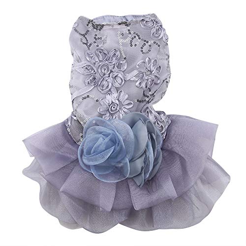 YDuupxe Sommer Haustität Tuch Kleines Hund Haustierkleid, Hundekleid Stickkleider Hundekleider Haustier Kleidung Hundekleid Welpe Paillettenprinzessin Blase Rock Hochzeit Kostüm (XL) von YDuupxe