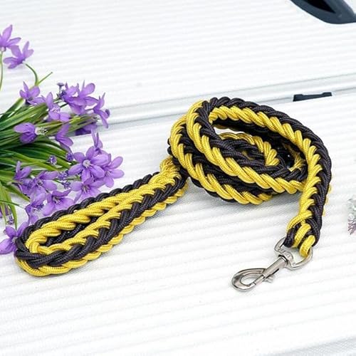 1,2 m lange Hundeleine, handgestrickt, Nylonseil, Eisenschnalle, Haustier-Traktionsseil für große Hunderassen, Traktionsseil, goldfarben 1,2 m lange Hundeleine, handgestrickt, Nylonseil, Eisenschnalle, Haustier-Traktionsseil für große Hunderassen, Traktionsseil, goldfarben von YEAG