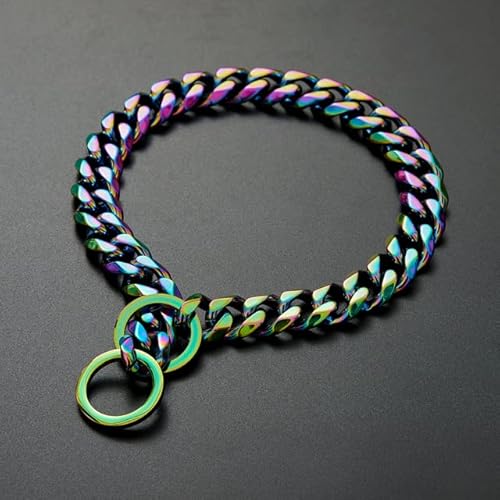 18 K bunt beschichtetes Edelstahl-Hundehalsband für mittelgroße und große Hunde, Pitbull Rottweiler, Haustierzubehör 18 K bunt beschichtetes Edelstahl-Hundehalsband für mittelgroße und große Hunde, Pitbull Rottweiler, Haustierzubehör von YEAG