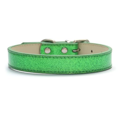 Bling Leder Hundehalsband Katzenhalsband Glitzer Material Welpen Halsband Halsbänder für kleine mittelgroße und große Hunde Zubehör Rot Rosa XS-3XL von YEAG