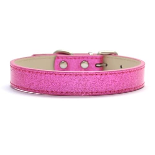 Bling Leder Hundehalsband Katzenhalsband Glitzer Material Welpen Halsband Halsbänder für kleine mittelgroße und große Hunde Zubehör Rot Rosa XS-3XL Bling Leder Hundehalsband Katzenhalsband Glitzer Material Welpen Halsband Halsbänder für kleine mittelgroße und große Hunde Zubehör Rot Rosa XS-3XL von YEAG
