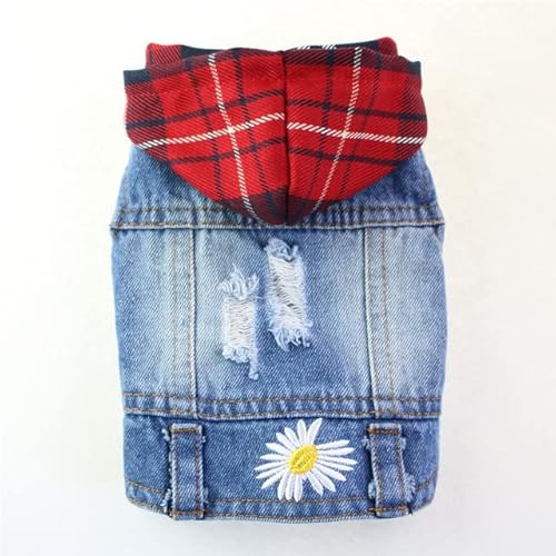 Denim-Katzenkleidung für Katzen, Katzen, Mantel, Jeans, Jacke, lässige Outfits, Kleidung für Kätzchen, kleine Hunde, Chihuahua, französische Bulldogge von YEAG