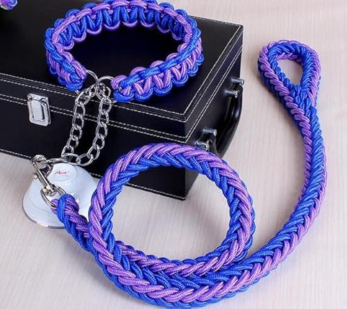 Doppelstrang-Seil, große Hundeleinen, Metall, P-Kette, Schnalle, nationale Farbe, Haustier-Traktionsseil, Halsband-Set für große Hunde, 1,2 m Länge Doppelstrang-Seil, große Hundeleinen, Metall, P-Kette, Schnalle, nationale Farbe, Haustier-Traktionsseil, Halsband-Set für große Hunde, 1,2 m Länge von YEAG