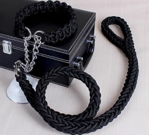 Doppelstrang-Seil, große Hundeleinen, Metall, P-Kette, Schnalle, nationale Farbe, Haustier-Traktionsseil, Halsband-Set für große Hunde, 1,2 m Länge Doppelstrang-Seil, große Hundeleinen, Metall, P-Kette, Schnalle, nationale Farbe, Haustier-Traktionsseil, Halsband-Set für große Hunde, 1,2 m Länge von YEAG
